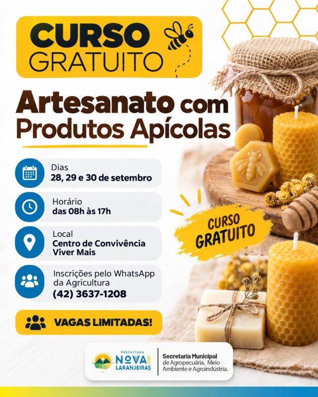 Curso Gratuito Artesanato Com Produtos Apícolas